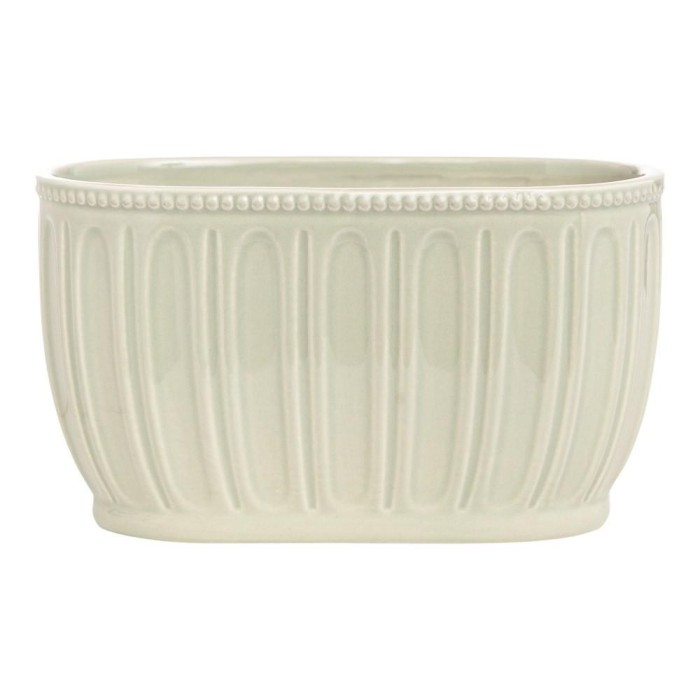 VASO CERAMICA OVALE CM.19,5x10,5x11 VERDE